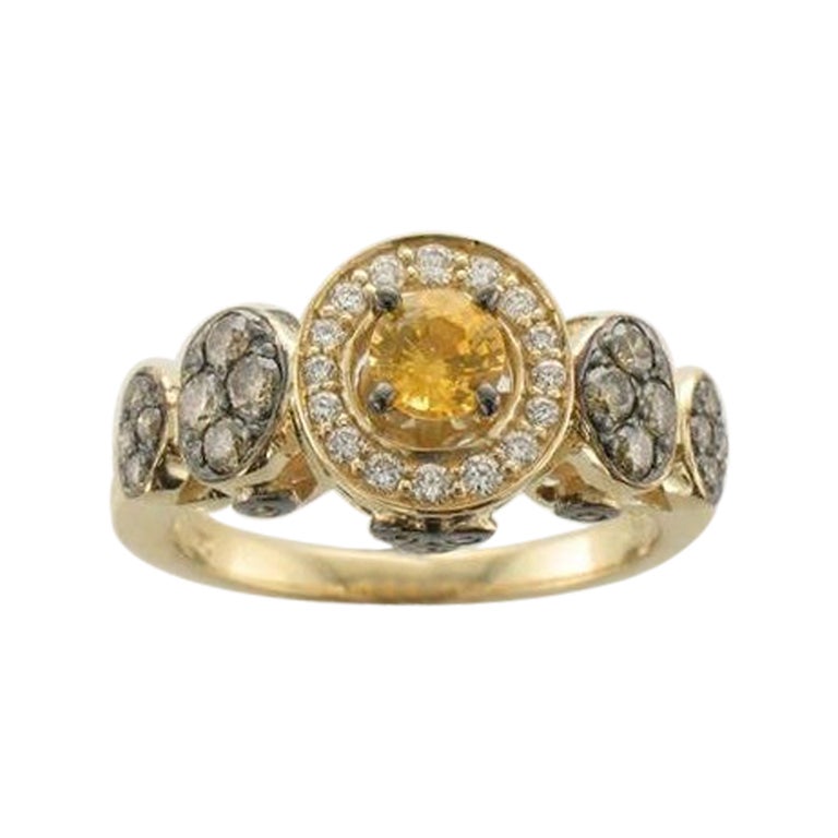 Le Vian Chocolatier Ring Featuring Yellow Sapphire Chocolate Diamonds For Sale