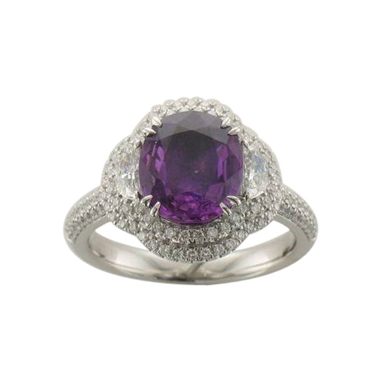 Anello Le Vian Couture con zaffiro viola e diamanti vaniglia incastonati in PLT