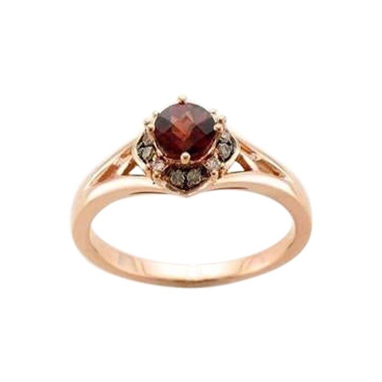 Le Vian Chocolatier Ring Featuring Pomegranate Garnet Chocolate Diamonds For Sale