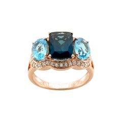 Le Vian Ring mit tiefseeblauem Topas und blauem Topas und Vanilla-Diamantenbesatz