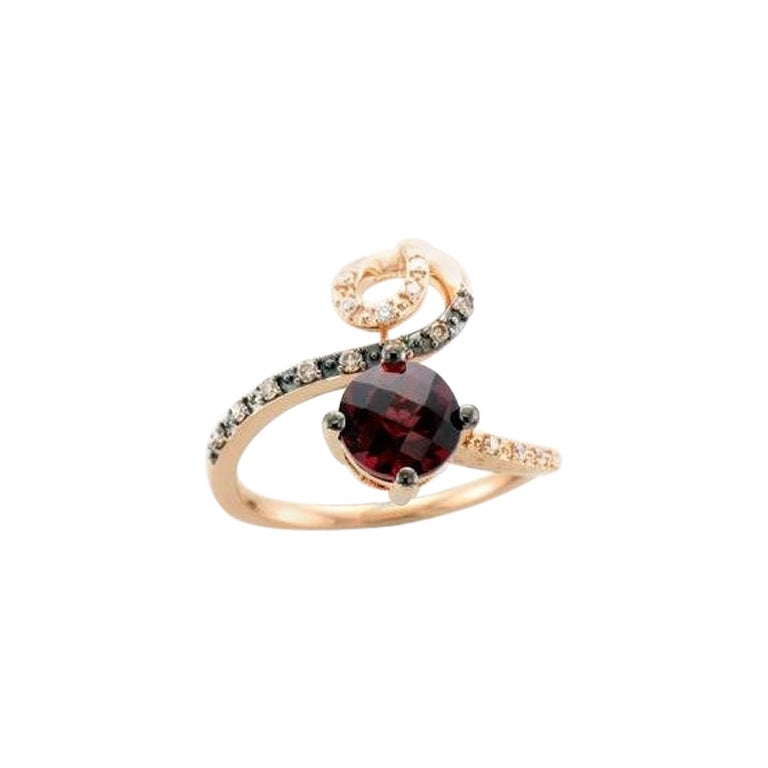 Le Vian Chocolatier Ring Featuring Raspberry Rhodolite Chocolate Diamonds For Sale