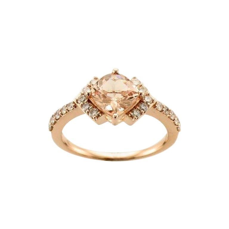 Le Vian Ring Featuring Peach Morganite Nude Diamonds Set in 14k Strawberry Gold For Sale