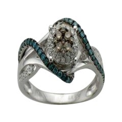 Le Vian Bague exotique ornée de diamants chocolat et de diamants Vanilla
