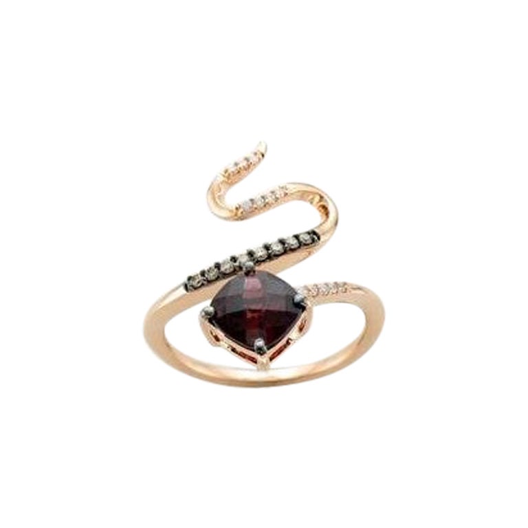 Anello Le Vian Chocolatier con diamanti di cioccolato rodolite e lampone in vendita