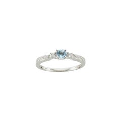 Le Vian Ring Featuring Sea Blue Aquamarine Vanilla Diamonds Set in 14K Vanilla