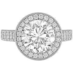 GIA Certified 3.01 Carat Diamond Platinum Ring 4