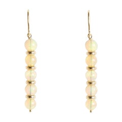Handmade 18 Kt Gold Earrings with Opals