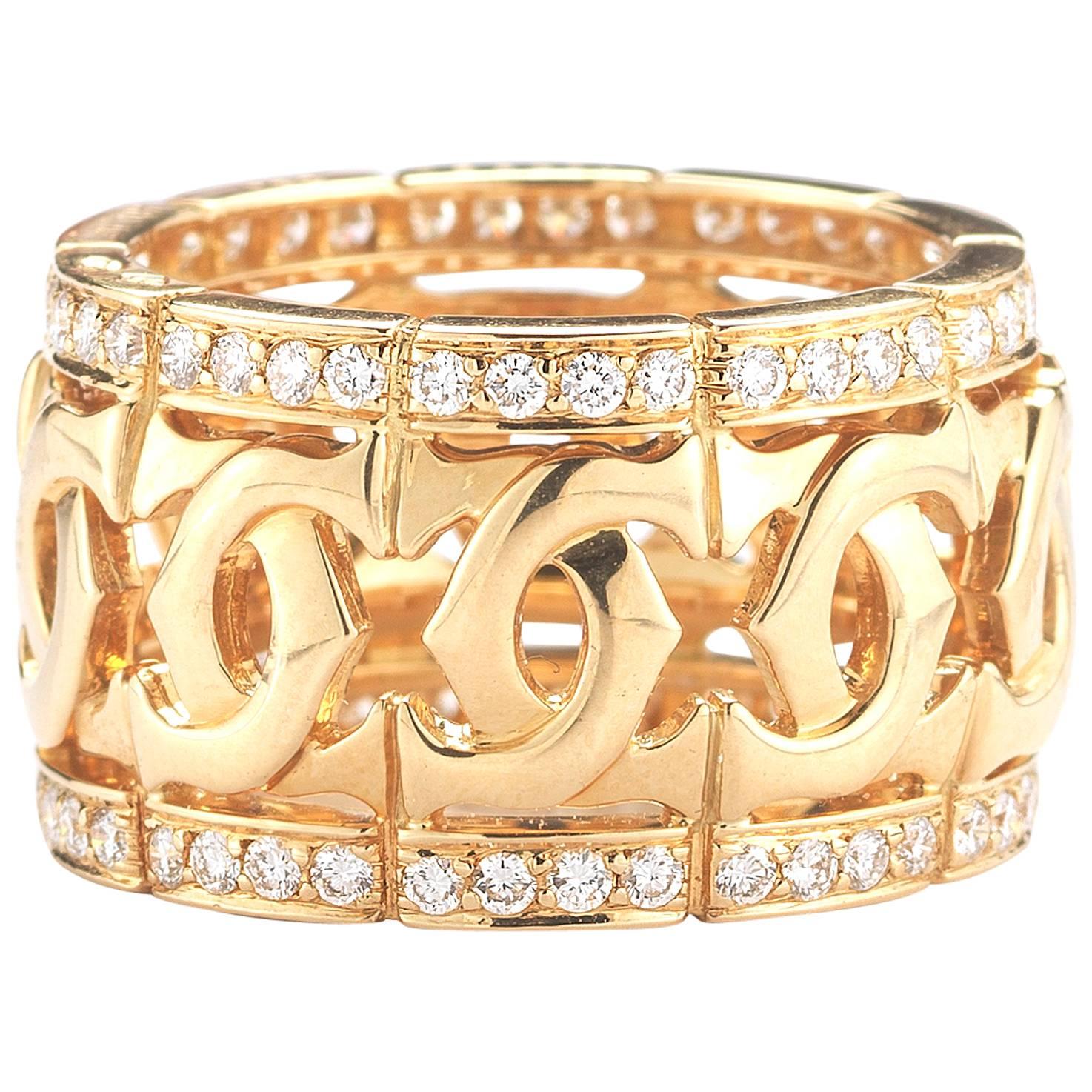 Cartier Diamond Gold C Collection Band Ring