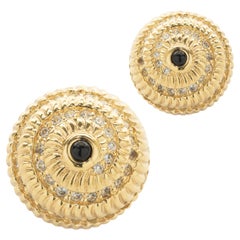 Judith Leiber Gold Plated CZ Dome Earrings