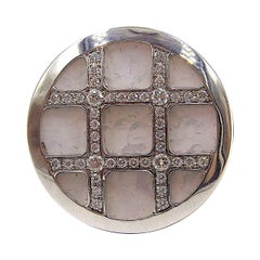 Cartier Pasha Mother Of Pearl Diamond 18K White Gold Ring