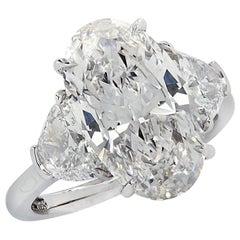 Vivid Diamonds GIA Certified 5.13 Carat Oval Diamond Engagement Ring