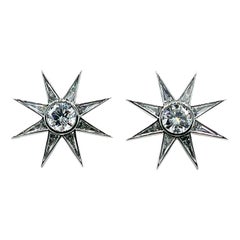 Robert Procop, boucles d'oreilles toile lumineuse en platine avec diamants 1,57 carat