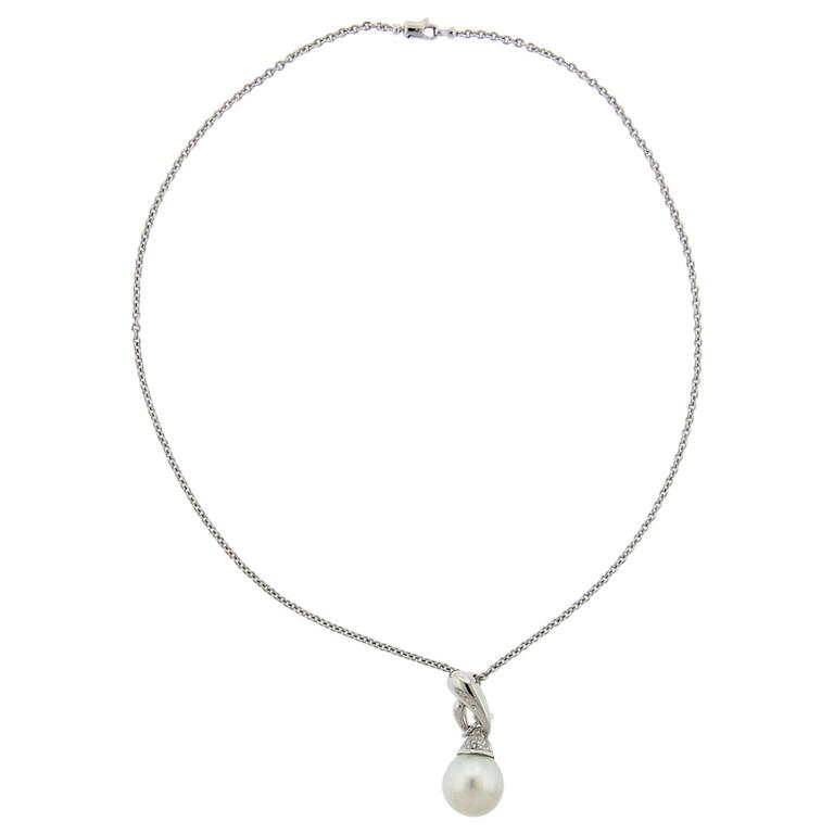 La Nouvelle Bague South Sea Pearl Diamond Gold Pendant Necklace at 1stDibs