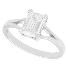 Vintage 1.21 Carat Diamond and White Gold Solitaire Ring