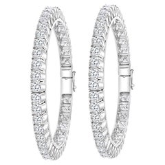 40 Pointer Each, 36 Ct Single Line Eternity 18 Kt Gold and Diamond Bangle, Pair