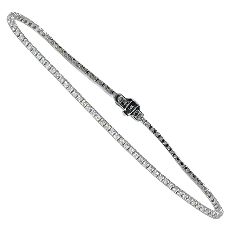 Diamant-Tennisarmband 14KT Weigold 0,95 Karat