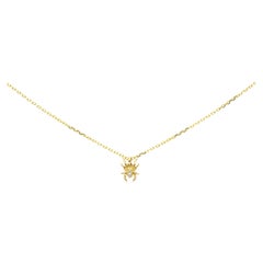 AnaKatarina Yellow Gold and Diamond 'Creativity' Spider Charm Necklace