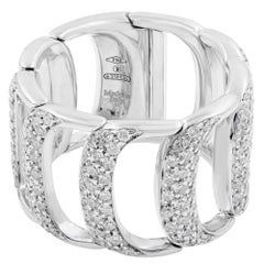 Damiani Damianissima 1.50cttw Wide Diamond Band Ring 18K White Gold