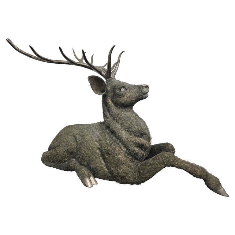 Buccellati Silver Deer Statue For Sale