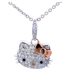 Kimora Lee Simmons Sanrio Hello Kitty 18k White Gold and Diamond Necklace