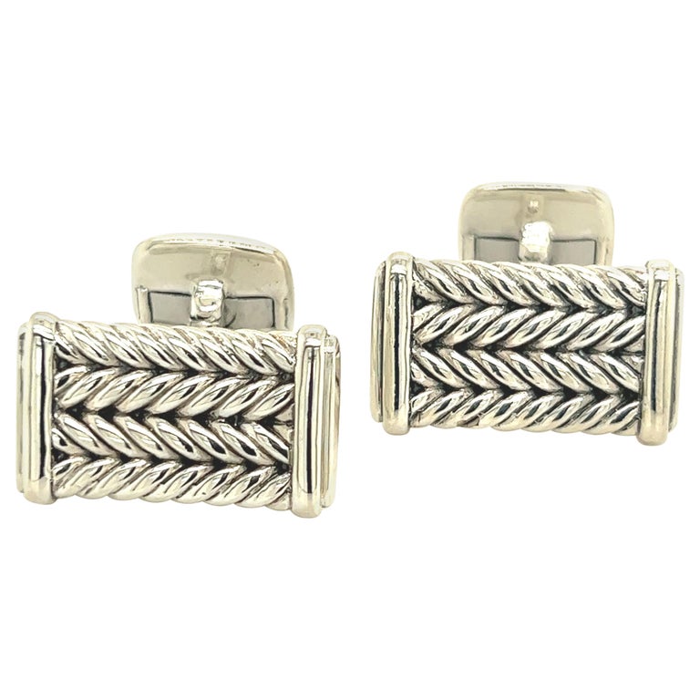 David Yurman Estate Mens Cufflinks Sterling Silver For Sale at 1stDibs