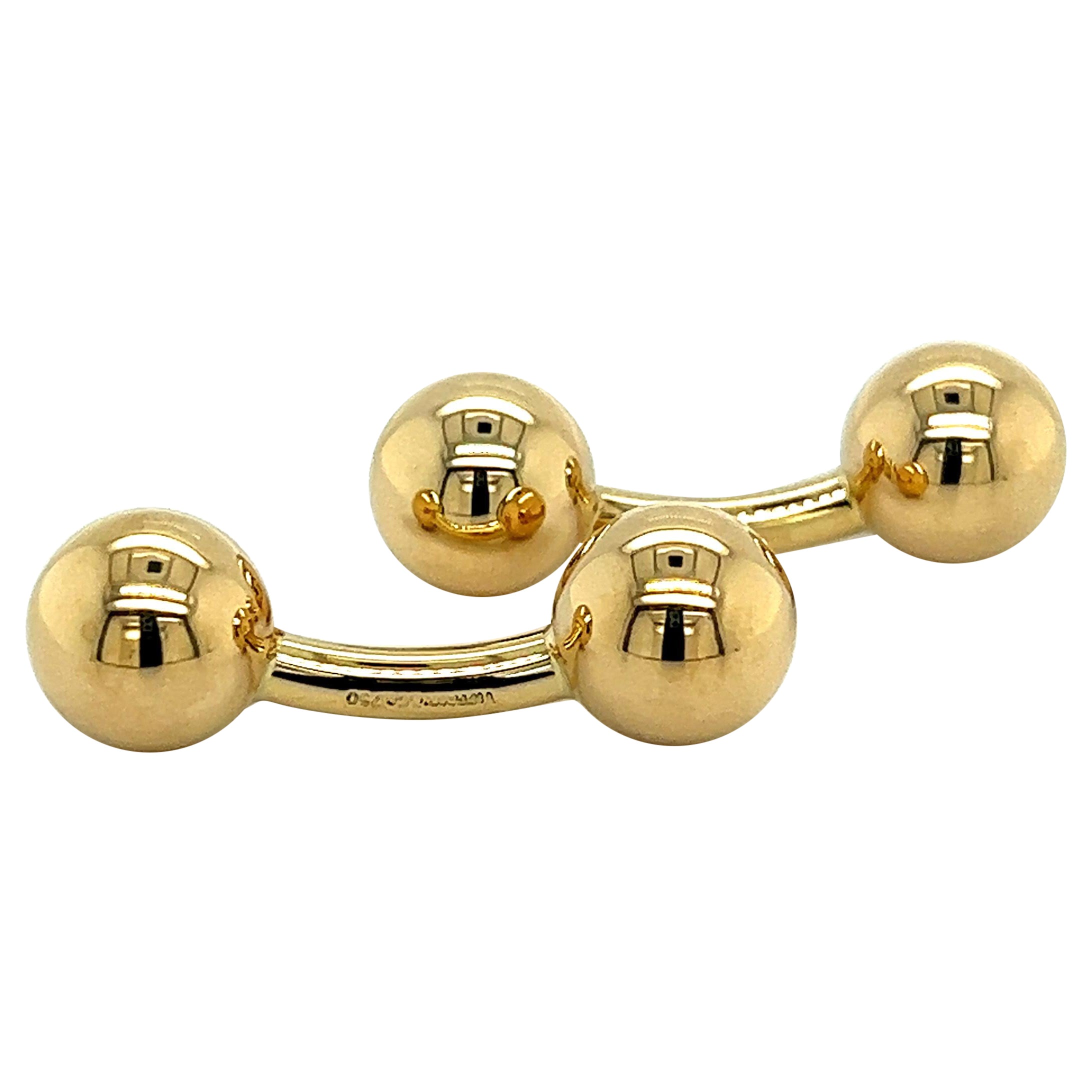 Tiffany & Co Estate Barbell Cufflinks 14k Y Gold