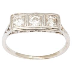Art Deco Diamond Gold Band Ring