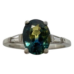 GIA-zertifizierter unbehandelter Parti-Saphir-Diamant-Ring ITSIT aus 18 Karat Weigold