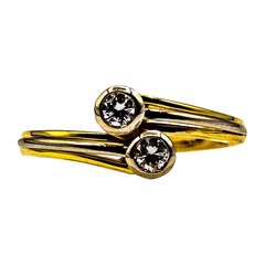 Modern 0.18 Carat White Brilliant Cut Diamond White Gold Engagement Ring