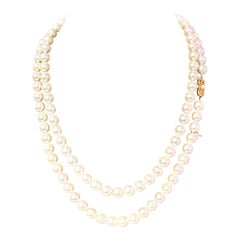 Mikimoto Estate Akoya Collier en or 18 carats certifié