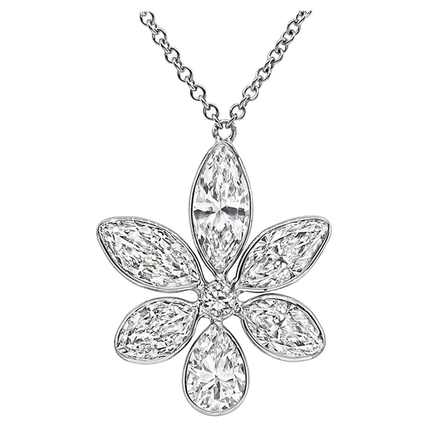 6.54ct Diamond Pendant Necklace For Sale