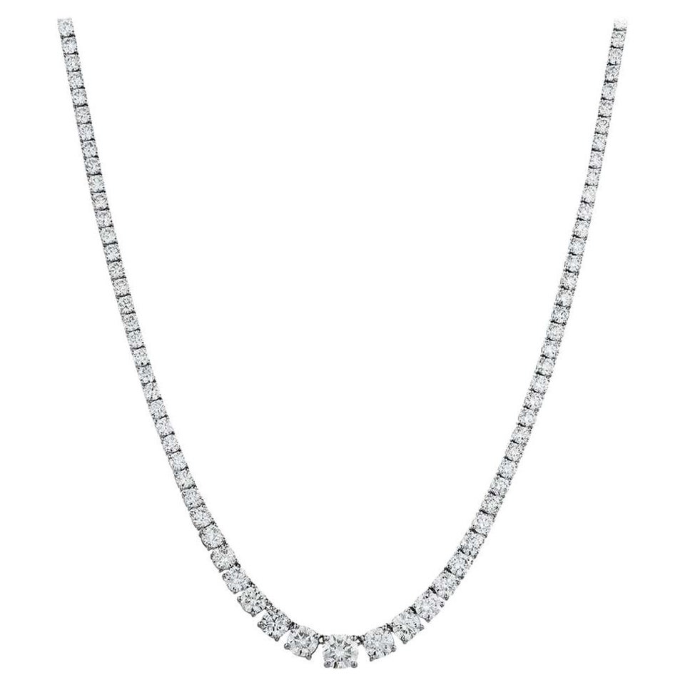 Rachel Koen: Platin-Tennis-Halskette mit Diamanten in Zackenfassung, 20,00cttw im Angebot