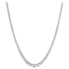 Rachel Koen 20.00cttw Platinum Prong Set Diamond Tennis Necklace