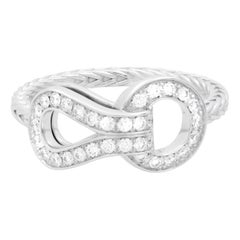 Cartier Agrafe Diamond Ladies Ring Or blanc 18K 0.23 Cttw