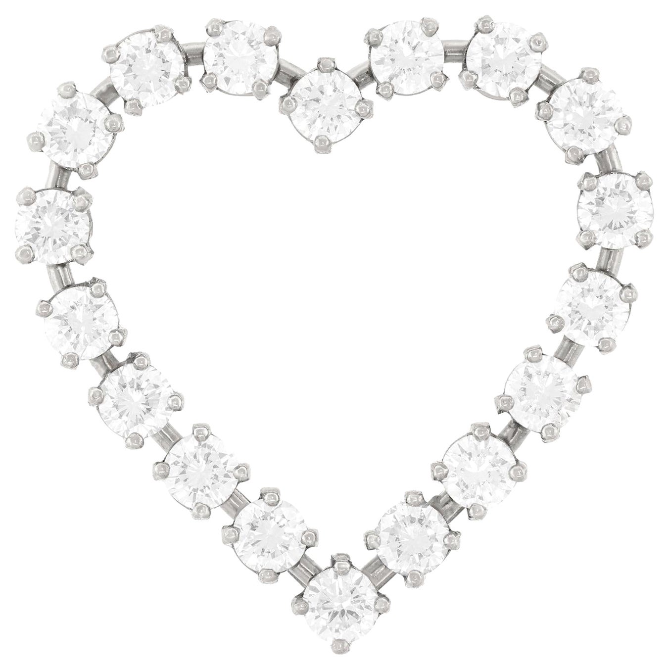 Tiffany & Co. Diamond-set Platinum Heart Brooch