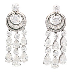 Bulgari Diamant-Kronleuchter-Ohrringe aus 18 Karat Weigold