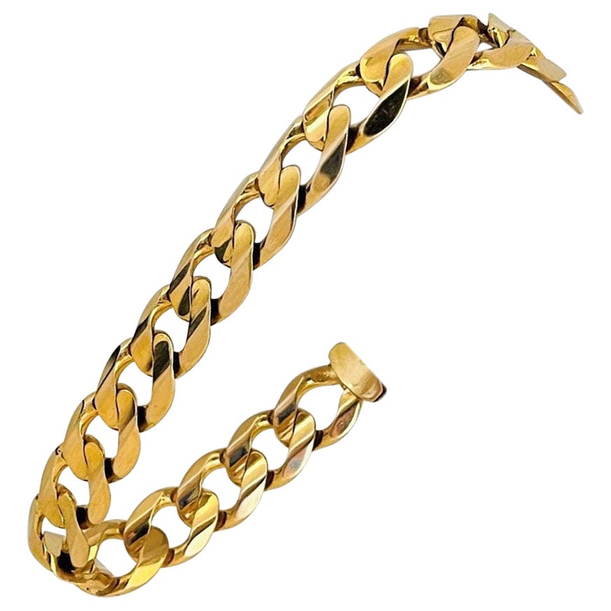 14 Karat Yellow Gold Heavy Thick Byzantine Link Bracelet Italy at 1stDibs