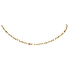 14 Karat Yellow Gold Light UnoAErre Figaro Link Chain Necklace Italy