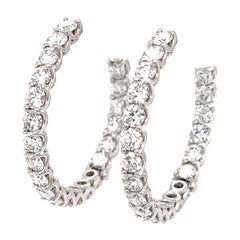 Danuta Gold Hoop Earrings Set with 7.5 Carat Diamonds FG Color VVS1