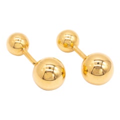 Modernist Pair of Ball Cufflinks in High Polished 14kt Yellow Gold