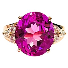 New African Pink Blue Purple & White Sapphire Rose Gold Plated Sterling Ring