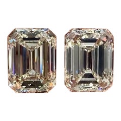 10.23 Carat VS1 Emerald Cut Diamond Stud Earrings