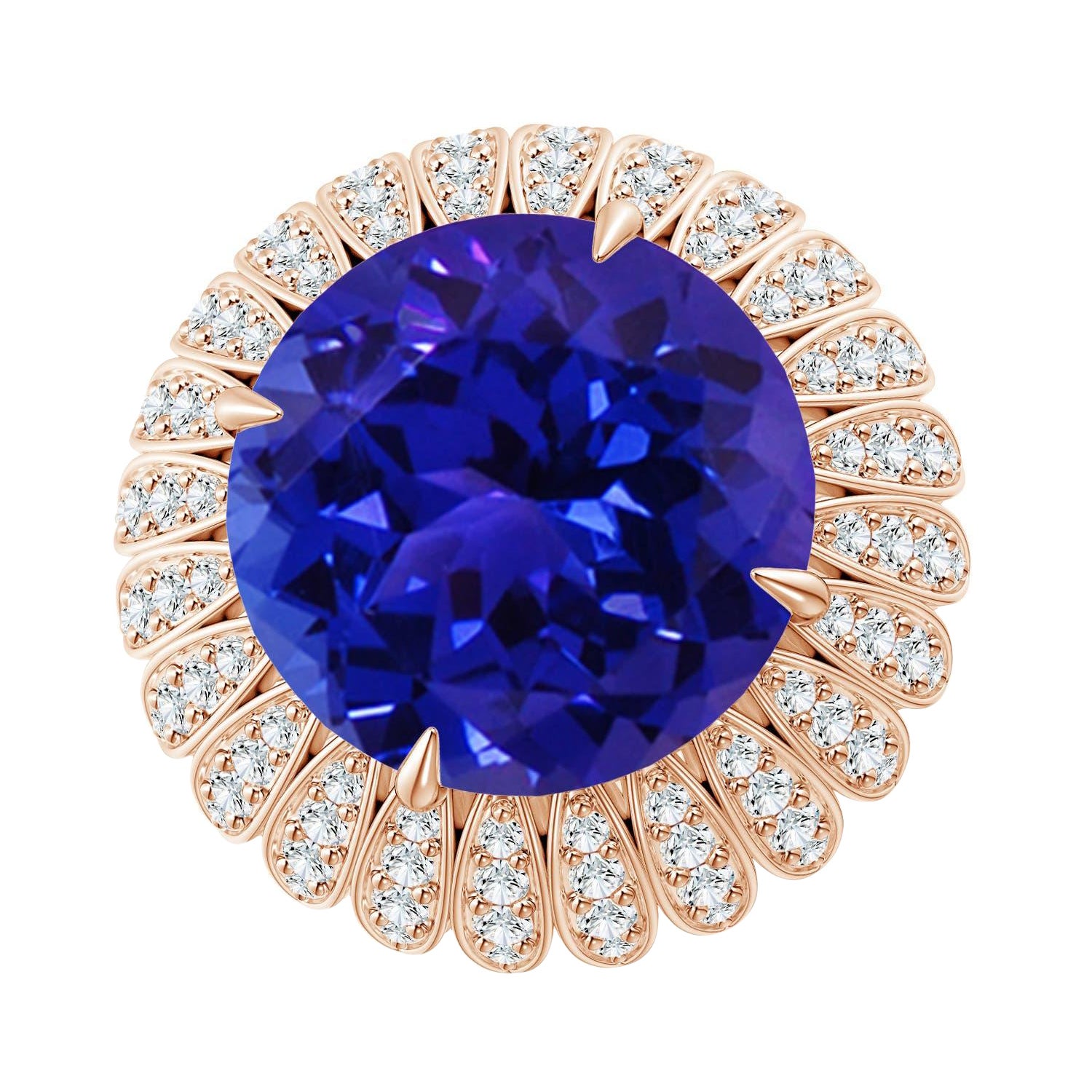 For Sale:  ANGARA GIA Certified Natural Tanzanite Cocktail Ring in Rose Gold