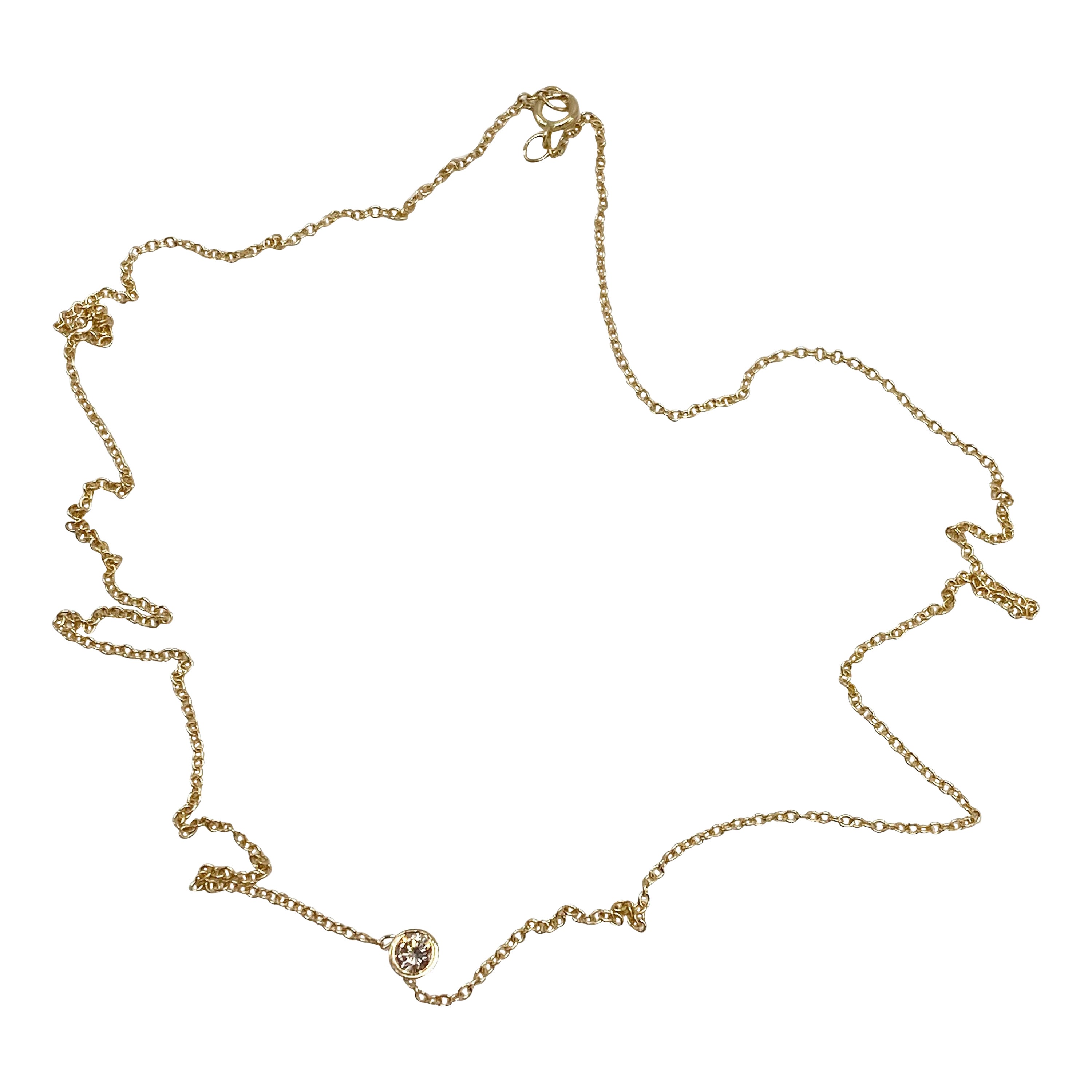 Collier à chaîne en or et diamants blancs Choker