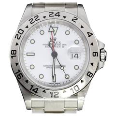 Rolex Stainless Steel White Dial Explorer II Wristwatch Ref 16570