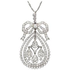 Art Deco Diamond Platinum Pendant