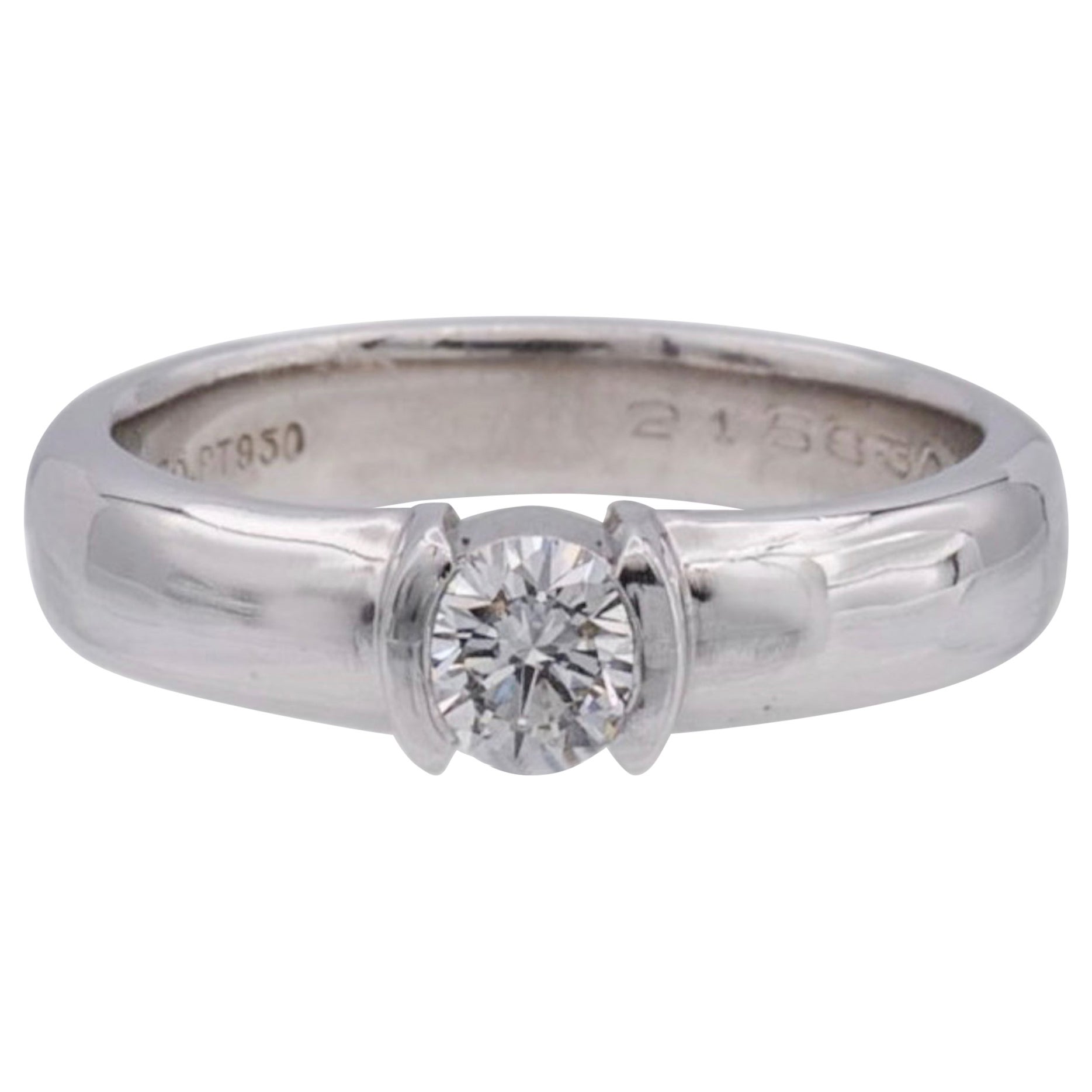 Tiffany and Co. Etoile Platinum Round Diamond Engagement Ring .29ct For Sale