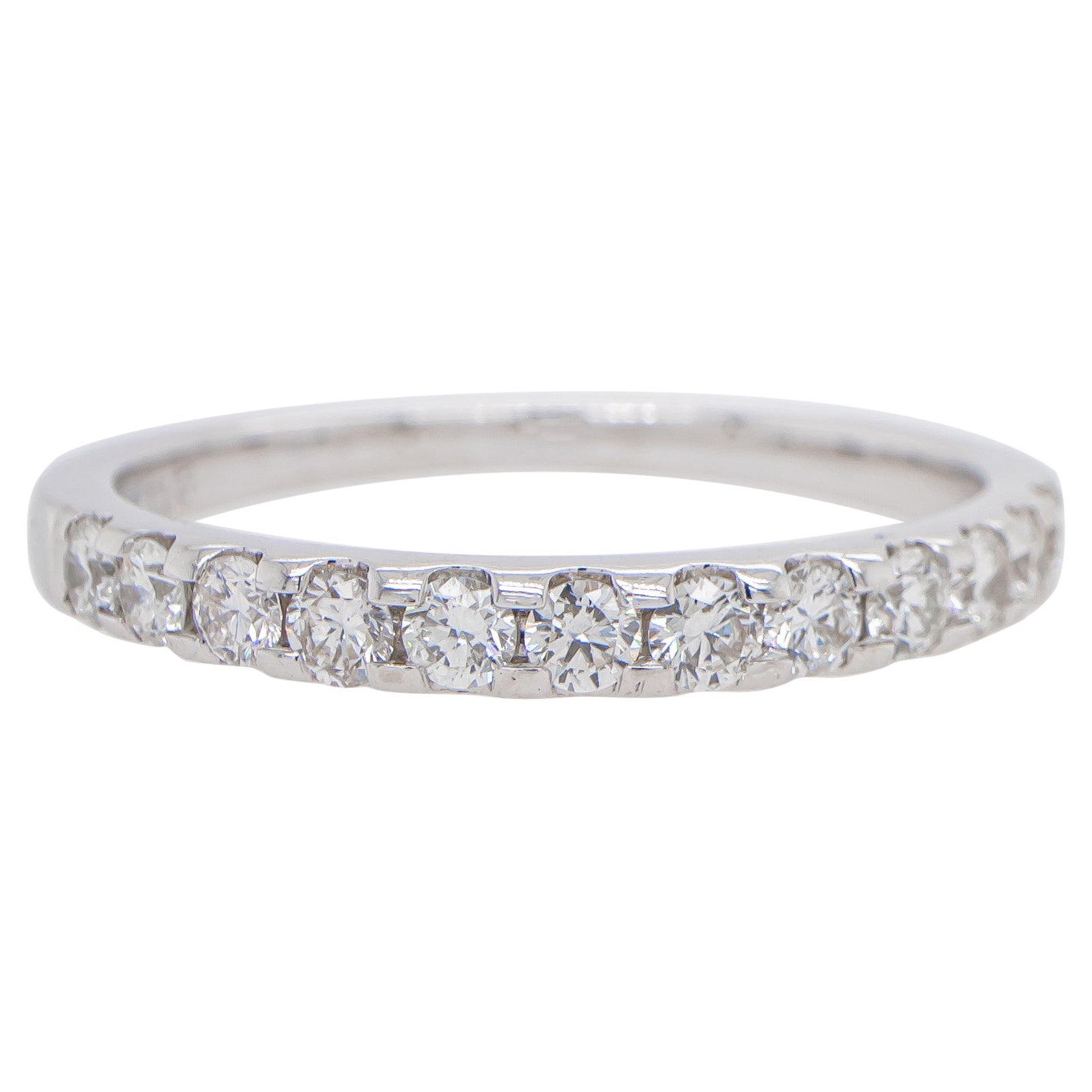 1.5 Carat Diamond Half Eternity Band 14 Karat White Gold 3Row Band For Sale at 1stDibs 1.5