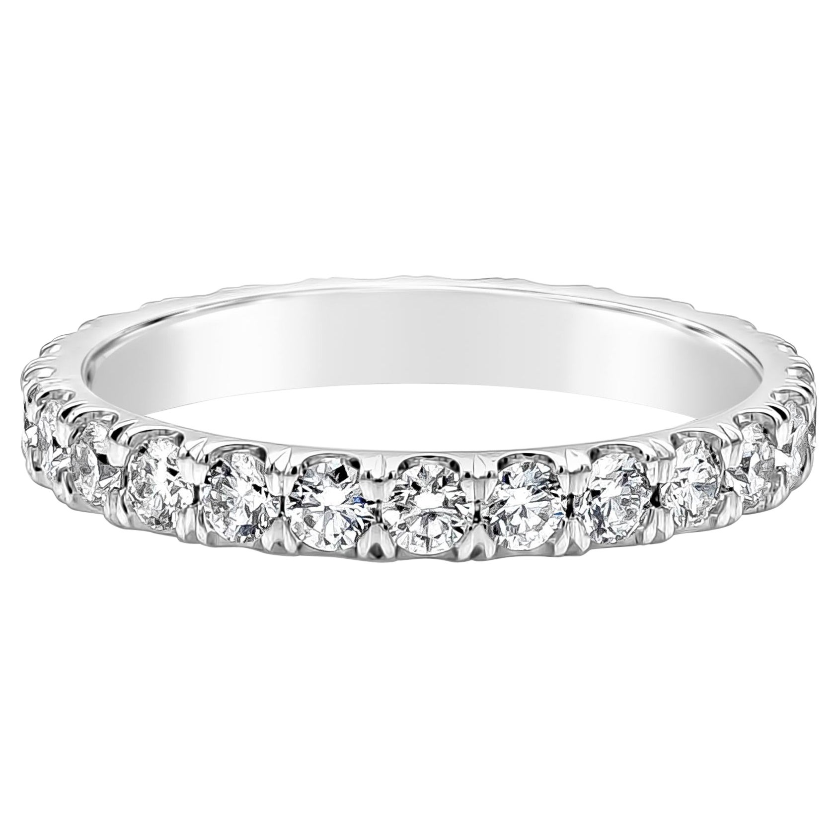Roman Malakov 1.02 Carat Round Diamond Eternity Wedding Band Ring For Sale