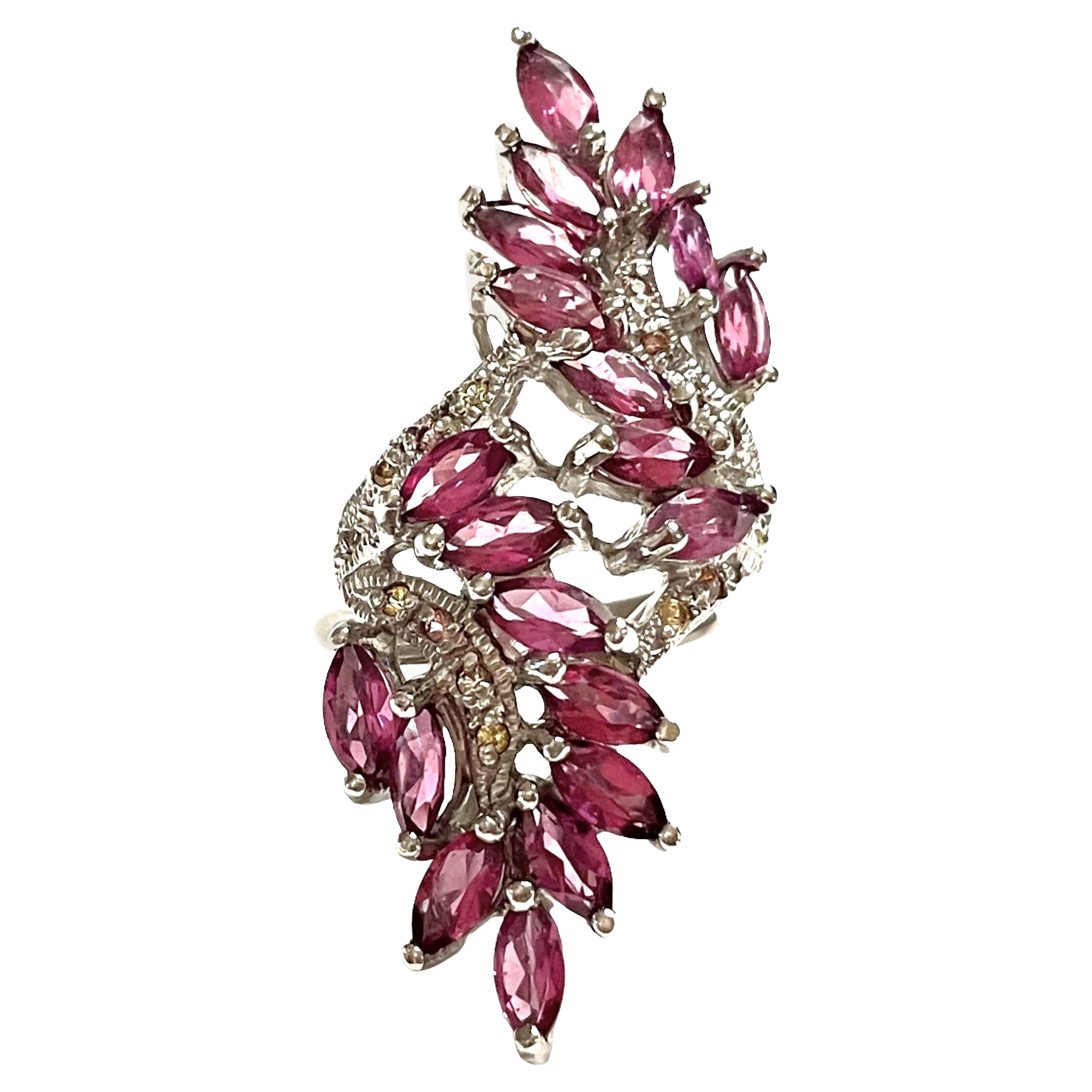 Blue Topaz and Rhodolite Ring at 1stDibs topaz and ring